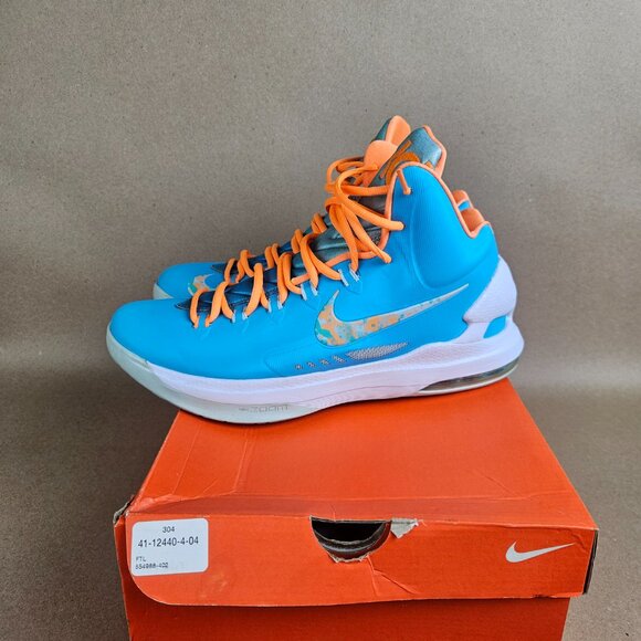 Nike KD 5 Easter Men's 11 Orange and Blue One Owner with original box - Picture 5 of 9